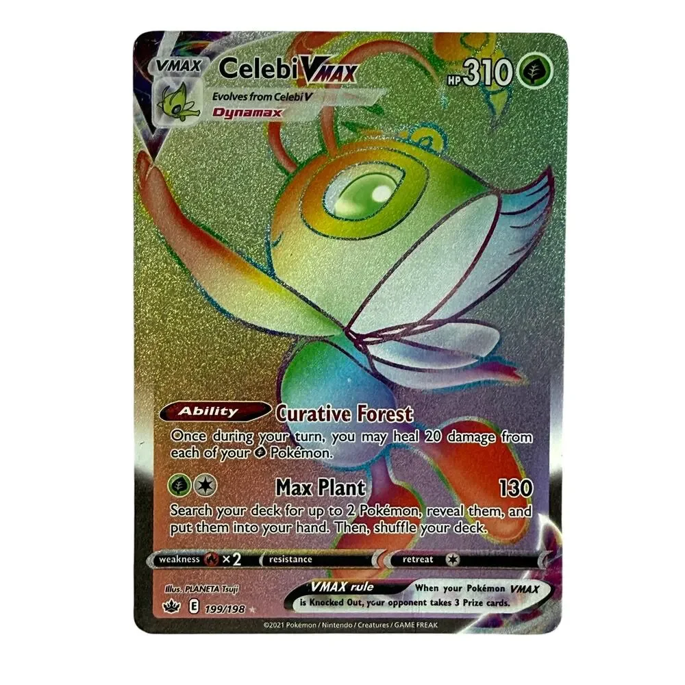 Pokémon TCG Celebi VMAX 199/198 Chilling Reign 2021 Rainbow Secret Rare MP-LP